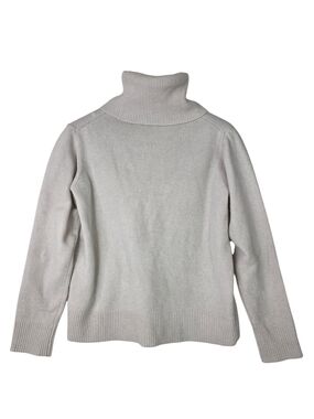Wood Wood Merino Wool Knit Cream Ribbed Turtleneck Sweater